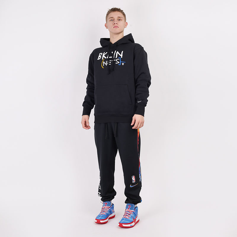 мужская черная толстовка Nike Brooklyn Nets City Edition Logo NBA Pullover CN2529-010 - цена, описание, фото 5